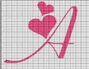 Schema punto a croce Iniziale A fiolex