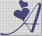 Schema punto a croce Iniziale A blu