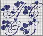 Schema punto a croce Iniziale A C G S fiolex