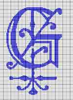 Schema punto a croce Iniziale G kelly