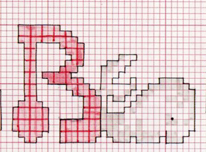 Schema punto croce Iniziale Balena B
