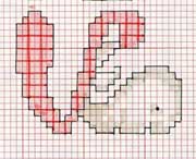 Schema punto a croce Iniziali V balena