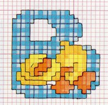 Schema punto croce Iniziale Pulcino B