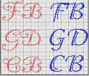 Schema punto a croce Iniziali F B e G D
