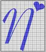 Schema punto a croce Iniziale N fiolex