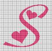 Schema punto a croce Iniziale S fiolex