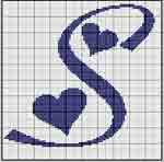 Schema punto a croce Iniziale S fiolex