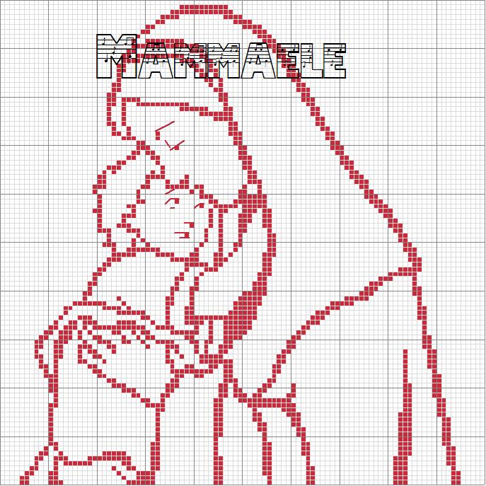 Schema punto croce Madonnina E Bambin Gesu