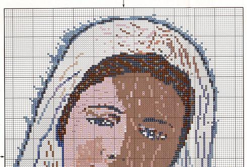 Schema punto croce Madonnina Velo Bianco 2