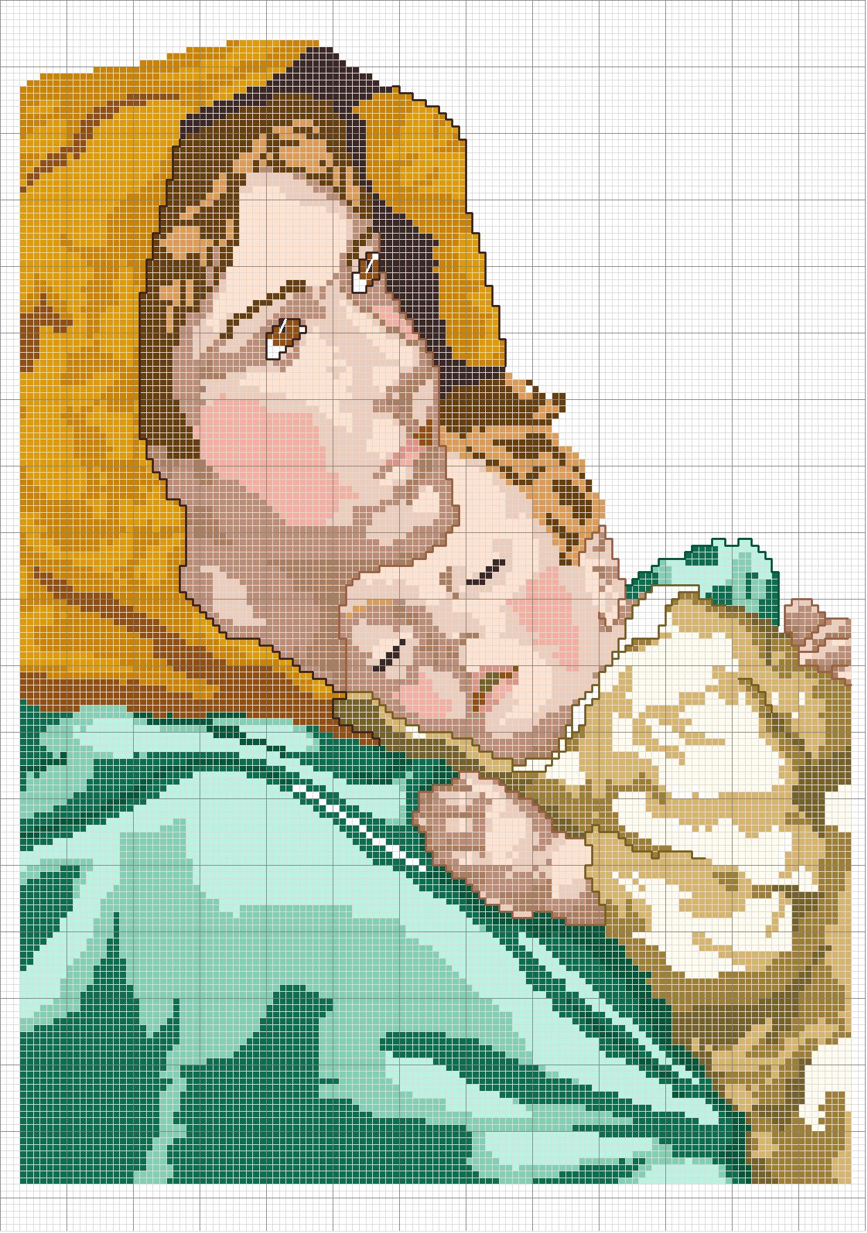 Schema punto croce Santa Vergine Verde