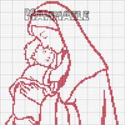 Schema punto croce Madonnina E Bambin Gesu
