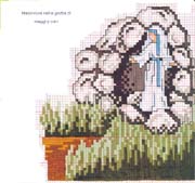 Schema punto croce Madonnina Nella Grotta