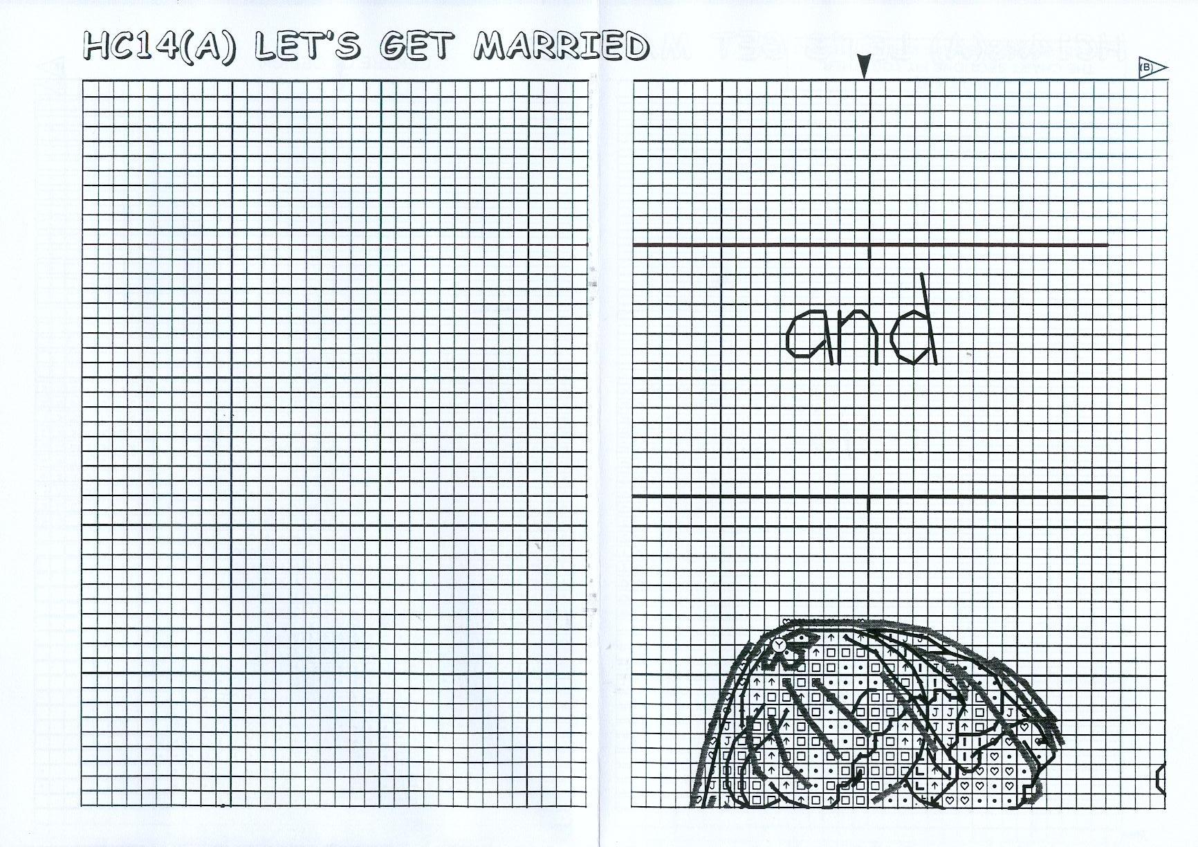 Schema punto croce Sposi Elefantini 02