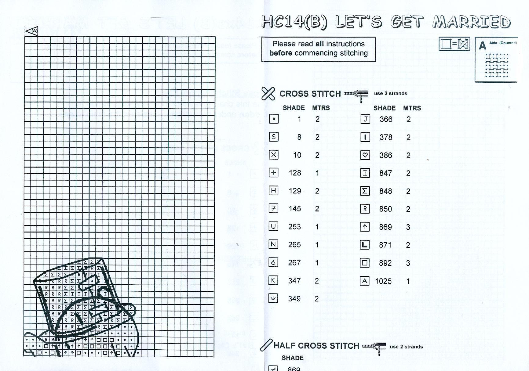 Schema punto croce Sposi Elefantini 03