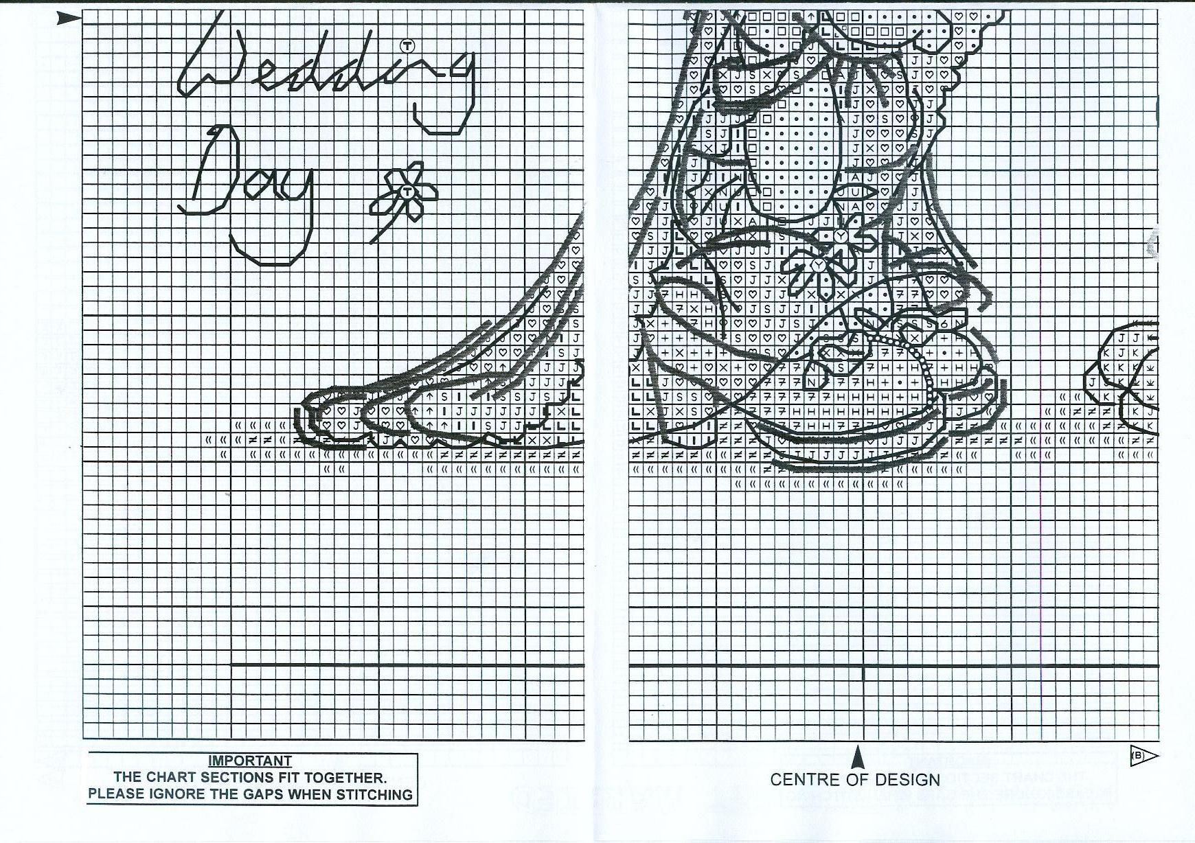 Schema punto croce Sposi Elefantini 04