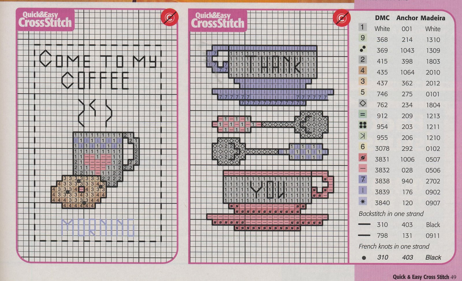Schema punto croce Idee 462