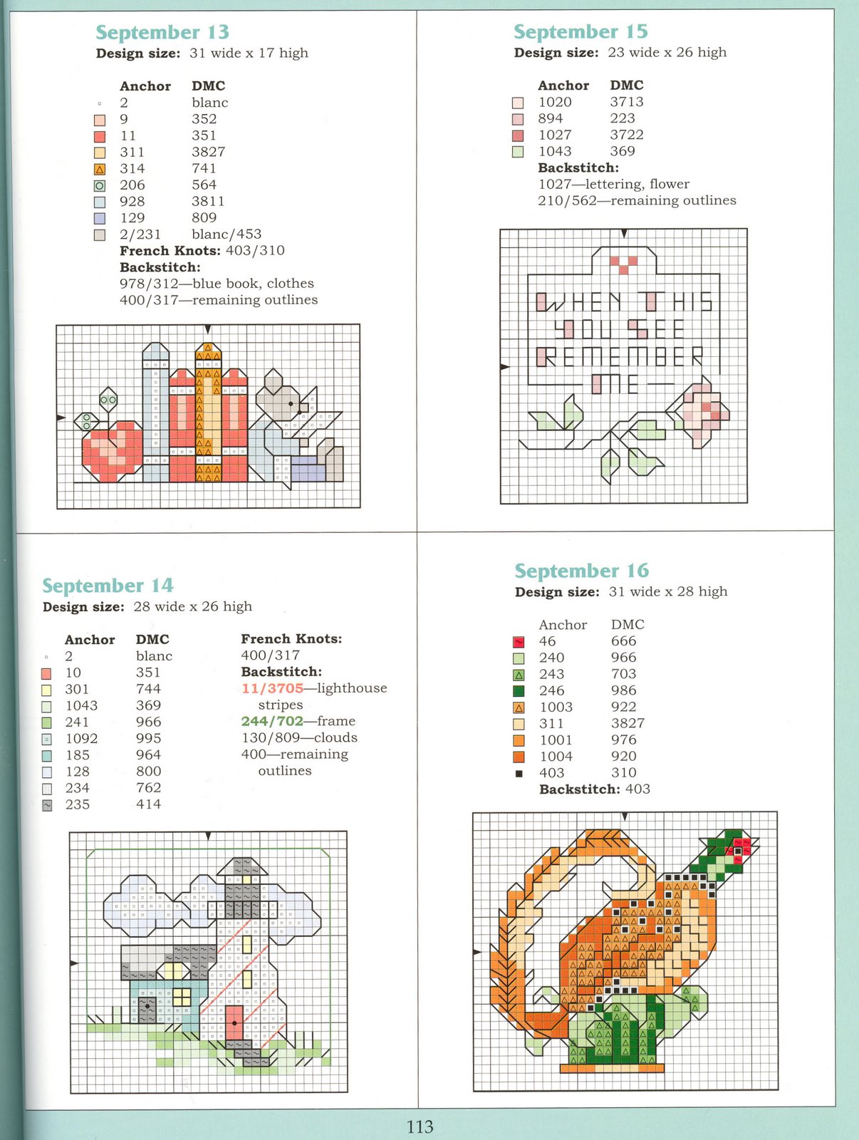 Schema punto croce Idee Infantili 36