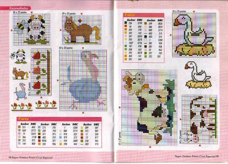 Schema punto croce Mini Animali 26