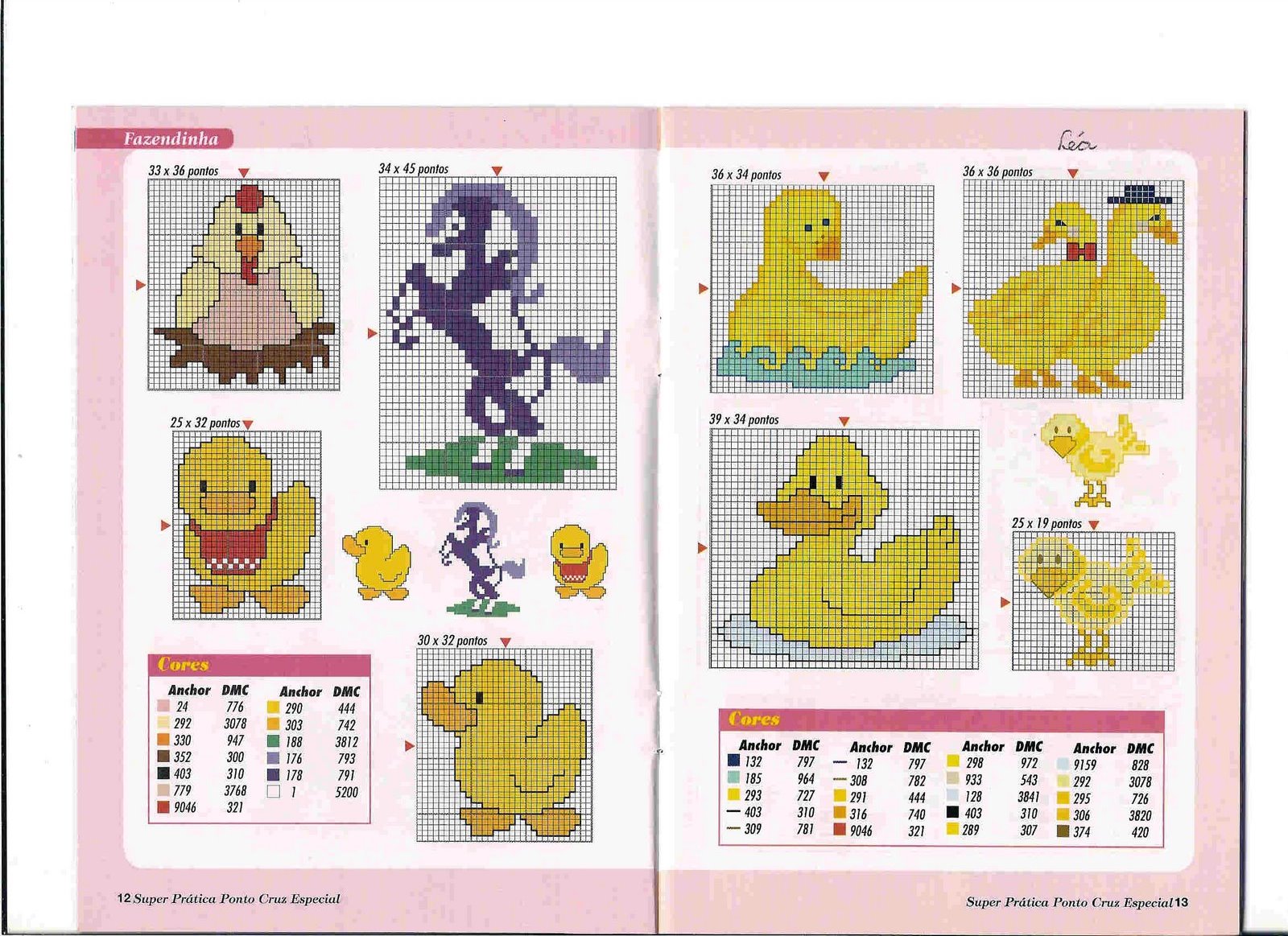 Schema punto croce Mini Animali 35