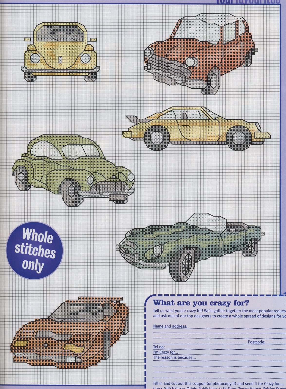 Schema punto croce Mini Auto 02