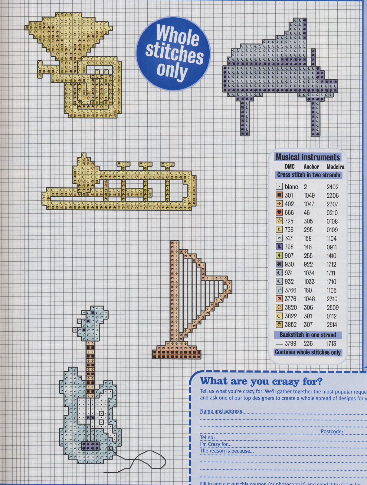 Schema punto croce Mini Strumenti 02