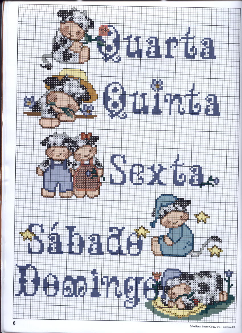 Schema punto croce Bordura Mucca 2