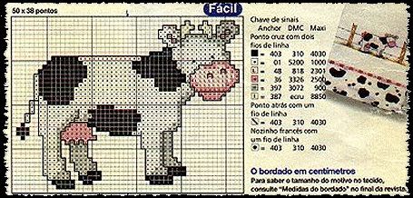 Schema punto croce Mucca 12