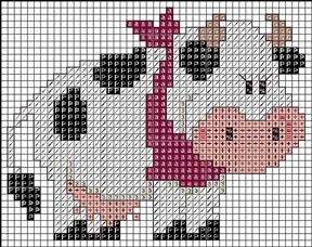 Schema punto croce Mucca 3