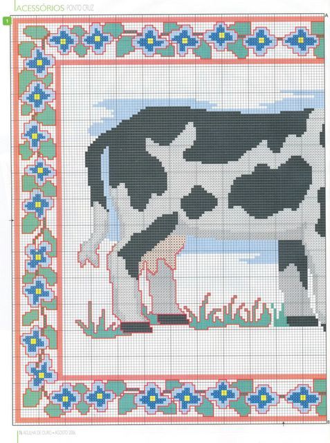 Schema punto croce Mucca 6