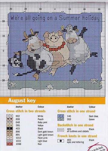 Schema punto croce Mucca Allegra