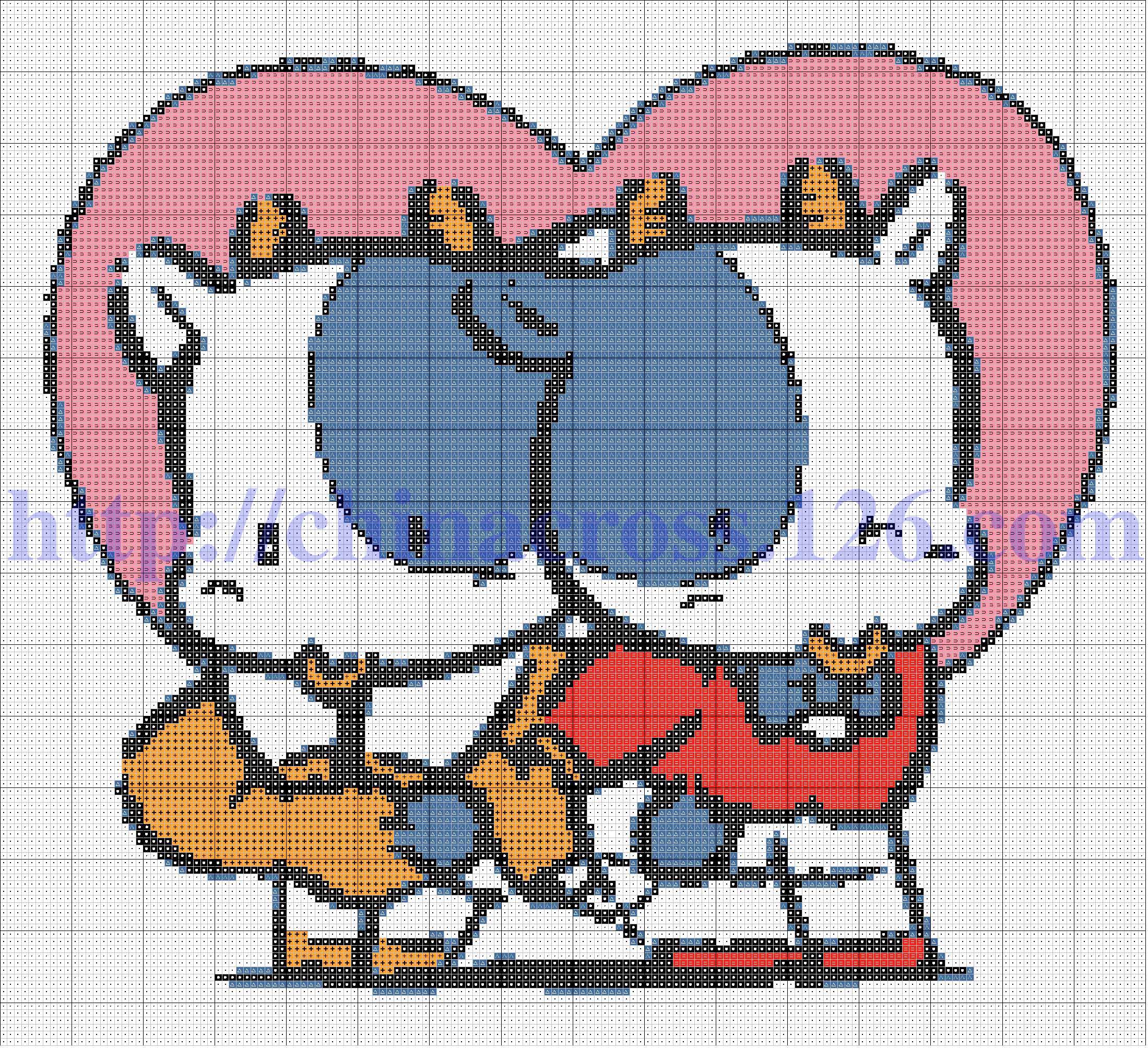 Schema punto croce Mucca Boy Girl