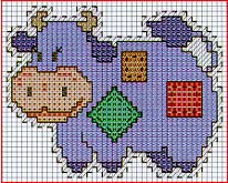 Schema punto croce Mucca Colorata