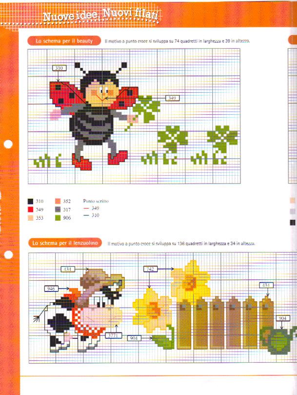 Schema punto croce Mucca Con Cappello