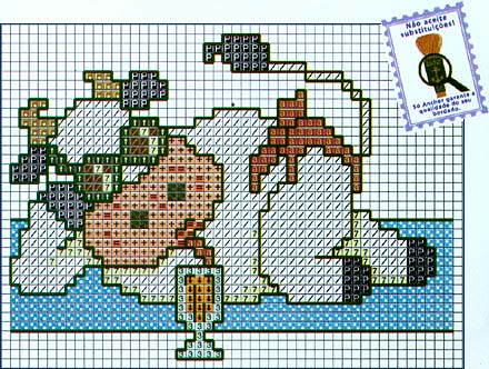 Schema punto croce Mucca Con Occhiali