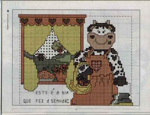 Schema punto croce Mucca Finestra