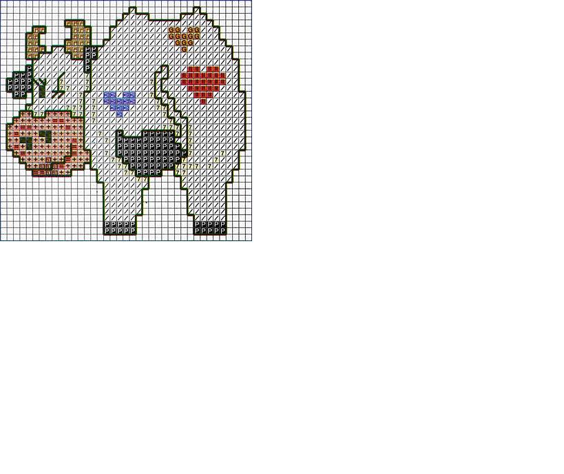 Schema punto croce Mucca Occhiolino