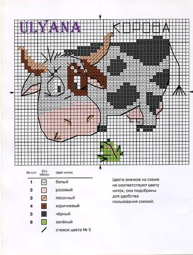 Schema punto croce Mucca Triste
