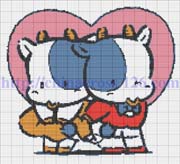 Schema punto croce Mucca Boy Girl