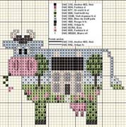 Schema punto croce Mucca Campagna