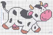 Schema punto croce Mucca Che Balla