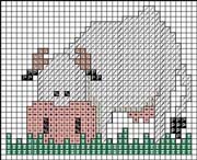 Schema punto croce Mucca Che Mangia