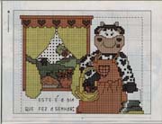 Schema punto croce Mucca Finestra