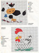 Schema punto croce Mucca Gallina