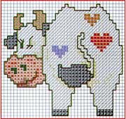 Schema punto croce Mucca Grande