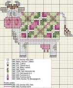 Schema punto croce Mucca Patch