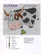 Schema punto croce Mucca Triste