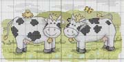 Schema punto croce Mucche Farfalla