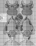 Schema punto croce Mucche Fiori 01