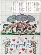 Schema punto croce Mucche Insieme