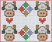 Schema punto croce Teste Mucche